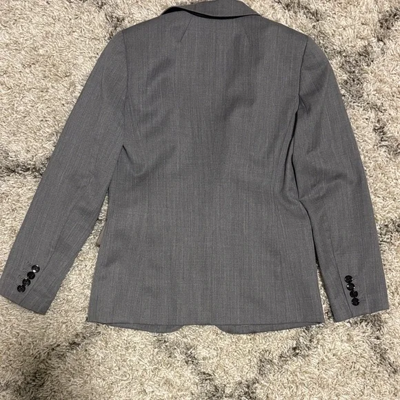 J. Crew Textured Gray Suit Set Blazer and NWT Trousers Size 0 Petite - Picture 5 of 11